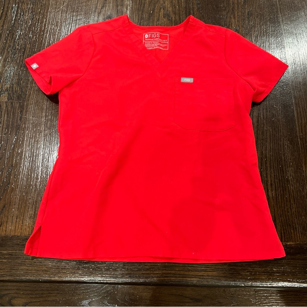 Figs SET Neon Red Scrub Set XSP Holiday Limited Technical Colection top joggers